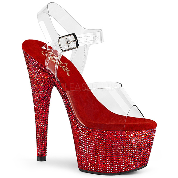 Valentine's Day High Heel Platform Rhinestone Shoes